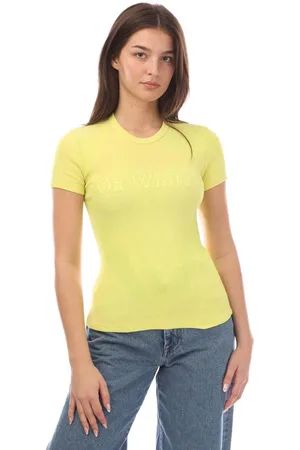 OFF-WHITE Off White - "Laundry" T-Shirt gerippt für Damen