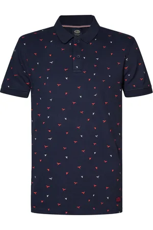 Petrol Industries Poloshirt mit All-over Muster Seashore Männer - Blau