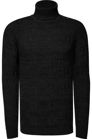 Rusty Neal Melierter Grobstrick Rollkragen-Pullover