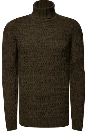 Rusty Neal Melierter Grobstrick Rollkragen-Pullover