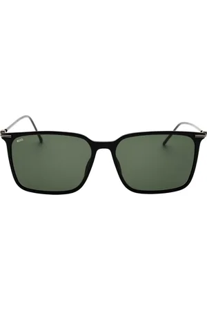 HUGO BOSS Grüne Sonnenbrille mit dünnen Beinen und schwarzen Gläsern
