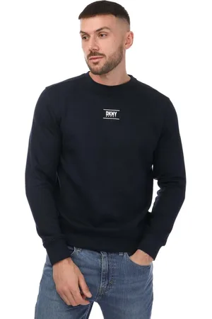 DKNY Sweatshirt Rundhalsausschnitt für Herren/Damen Unisex (Marineblau)