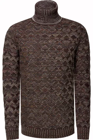 Rusty Neal Kontrast Grobstrick Rollkragen-Pullover
