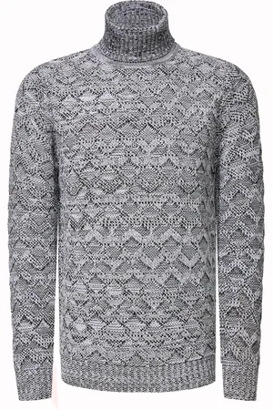 Rusty Neal Kontrast Grobstrick Rollkragen-Pullover