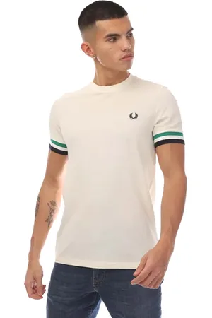 Fred Perry T-Shirt Mit kontrastfarbenen Streifen für Herren (Ecru)