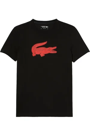 Lacoste T-Shirt 3D für Herren - Sport (Schwarz/Rot)