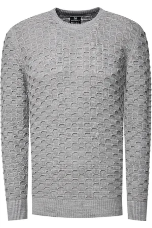 Rusty Neal Grobstrick mit Muster Einfarbig Rundhals-Pullover