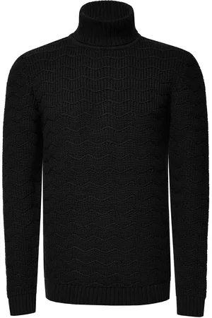 Rusty Neal Schwerer Grobstrick Rollkragen-Pullover