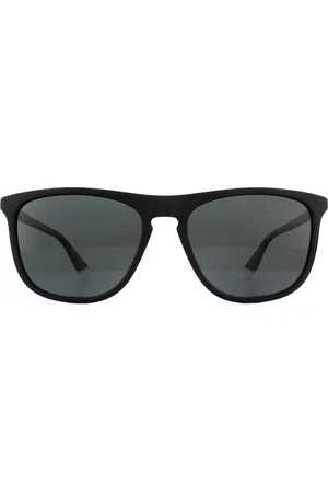 Polaroid Rectangle Mens Matte Grau Polarisierte Sonnenbrille