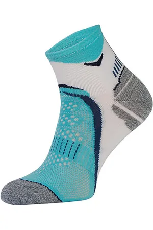 COMODO Unisex Chaussettes Basses Running Argentees courtes Antibacteriennes - Blanc Bleu