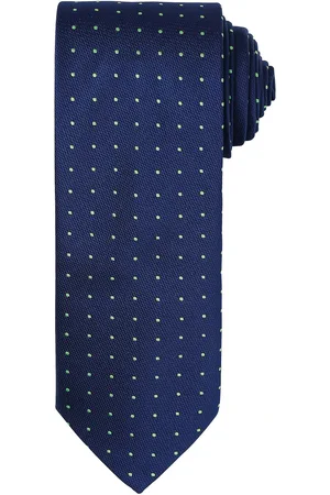 Premier Mens Micro Dot Pattern Formal Work Krawatte (Navy/ Lime)