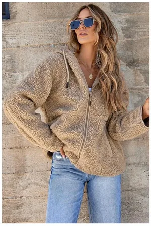 Azura Exchange Sherpa Fleece Kapuzenjacke mit Reissverschluss Modell P5016