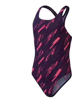 Speedo "Hyperboom Medalist" Bademode für Mädchen (Marineblau/Pink)