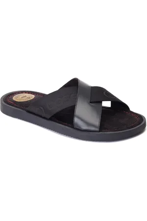 Base London Webb Herren Sandalen aus schwarzem Leder