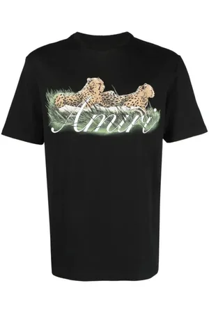 AMIRI Schwarzes T-Shirt mit -Geparden-Logo