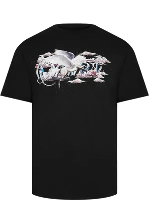 AMIRI Pegasus Script Logo Schwarzes T-Shirt