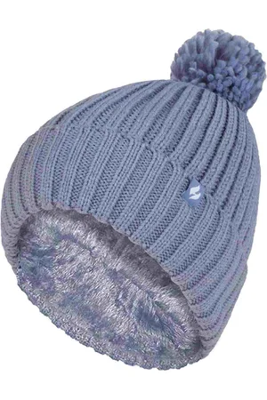 Heat Holders Damen Rippenmuster Umschlagmütze mit thermoisolierender Winter-Pompon-Bobble