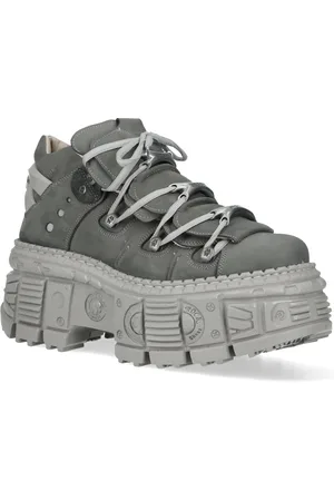 New Rock M-106WALL-C63 Urban Gothic Stiefeletten aus grauem Leder