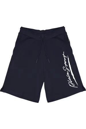 Philipp Plein Marineblaue Shorts mit großem Signature-Logo