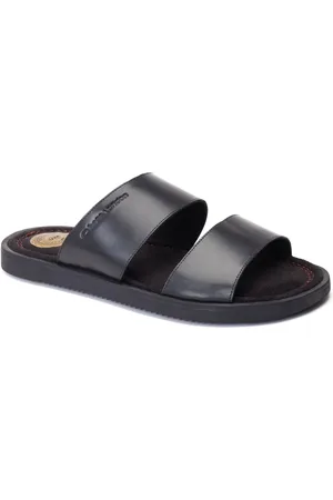 Base London Maven Herren Sandalen aus schwarzem Leder