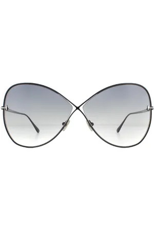 Tom Ford Lunettes De Soleil Nickie FT0842 01B Dégradé De Fumée Noir Brillant