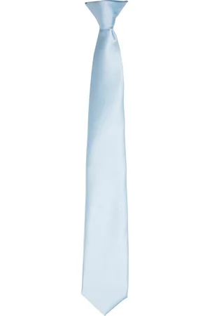 Premier Colours Herren Satin-Clip-Krawatte (Hellblau)