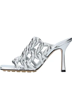 Bottega Veneta Silberne Sandalen