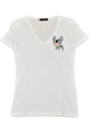 Dsquared2 WeiBes Damen-T-Shirt aus Baumwolle von 2 mit Logo, Mod. S75GC0587S21441010