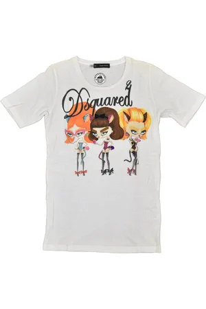 Dsquared2 WeiBes Damen-T-Shirt aus Baumwolle von 2 mit Grafikdruck, Mod. S73GC0099S20696010
