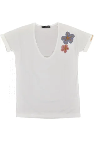 Dsquared2 WeiBes Damen-T-Shirt aus Baumwolle von 2 mit Logo, Mod. S75GC0508S20161090