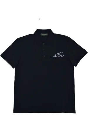 VALENTINO Herren-Poloshirt aus Baumwolle, schwarz, Logo, Mod.MV0MH01M47C0NO