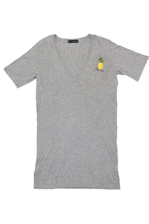 Dsquared2 2 Langes graues T-Shirt Damen Baumwolle Logo Mod.S72HA0369S14270091