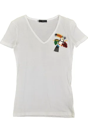 Dsquared2 WeiBes Damen-T-Shirt aus Baumwolle von 2 mit Logo, Mod. S75GC0586S21441010