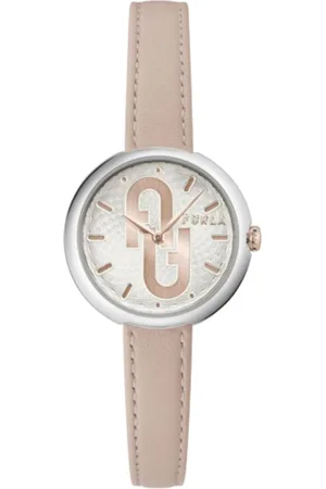 Furla COSY UHR 3H 32MM SILBERROSA LEDERARMBAND