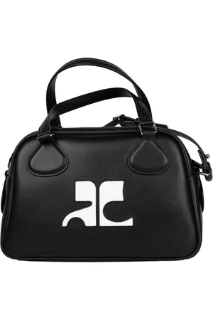 Courrèges Reedition Bowlingtasche aus Leder in Schwarz