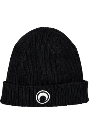 Marine Serre Strickmutze mit Moon-Logo in Schwarz