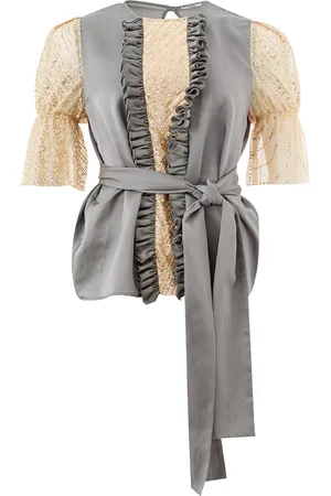 LARDINI Top mit Armeln Tull Gold und Fusciacca