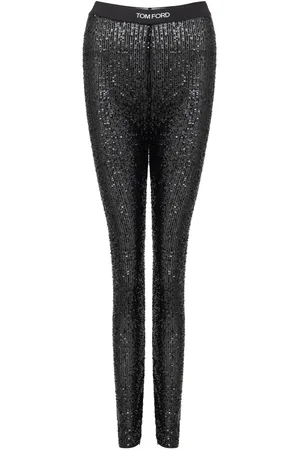Tom Ford Schwarze Hosen in Elasticized Pailletten