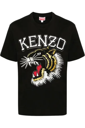 Kenzo T-Shirt Man Schwarzer Dschungel Tiger