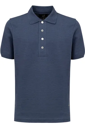 Dunhill Blauer Polo in gemischtem Kaschmir