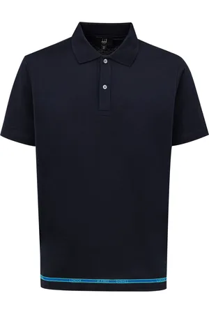 Dunhill Navy Blue Polo in Schottland Garn
