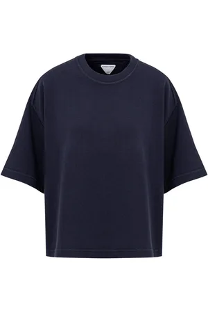 Bottega Veneta T-Shirt Cropped Blue mit Squadron