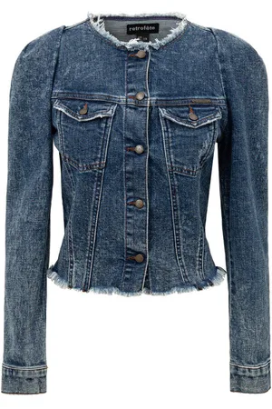 Retrofete Cropped Jacke in Denim