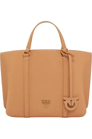 Pinko Frauen Handtaschen - Carrie Shopper klassisches Leder - camel