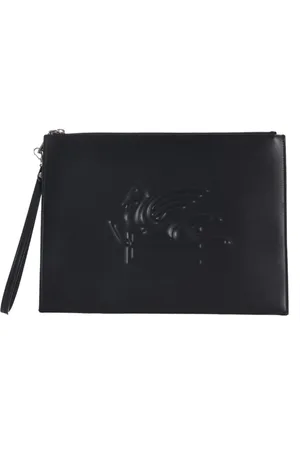 Etro Handtaschen Mann - Tasche Leder Logo gepragt - schwarz