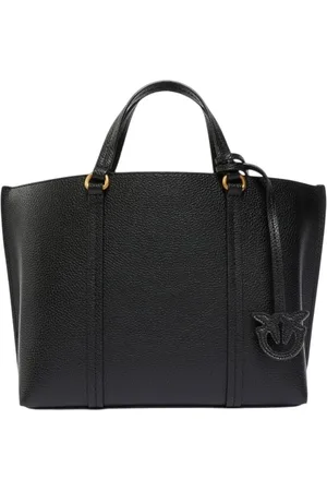 Pinko Frauen Handtaschen - Carrie Shopper klassisches Leder - schwarz