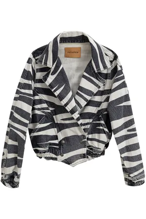 Retrofete Kurzjacke in Denim Bianco/Nero