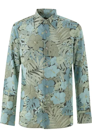 Tom Ford Floral Print Shirt in Blau