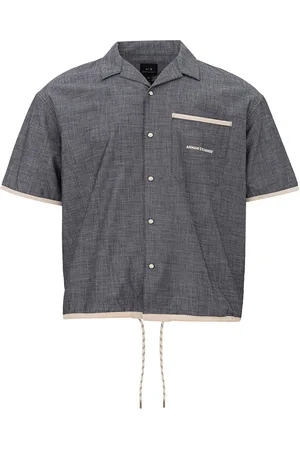 Armani Exchange Shirt Dark Denim Sleeves Court