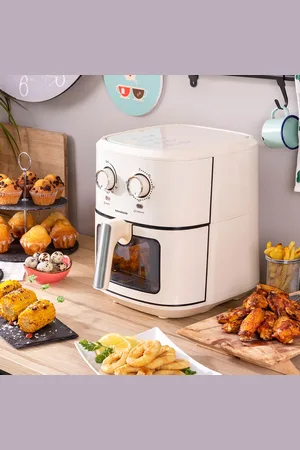 InnovaGoods Heißluftfritteuse Vynner Pro 6500 Creme 1700 W 6,5 L Edelstahl